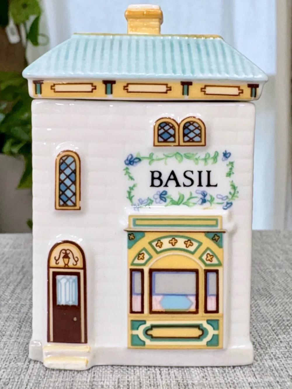 Vintage 1989 Lenox Spice Village “Basil” Jar House